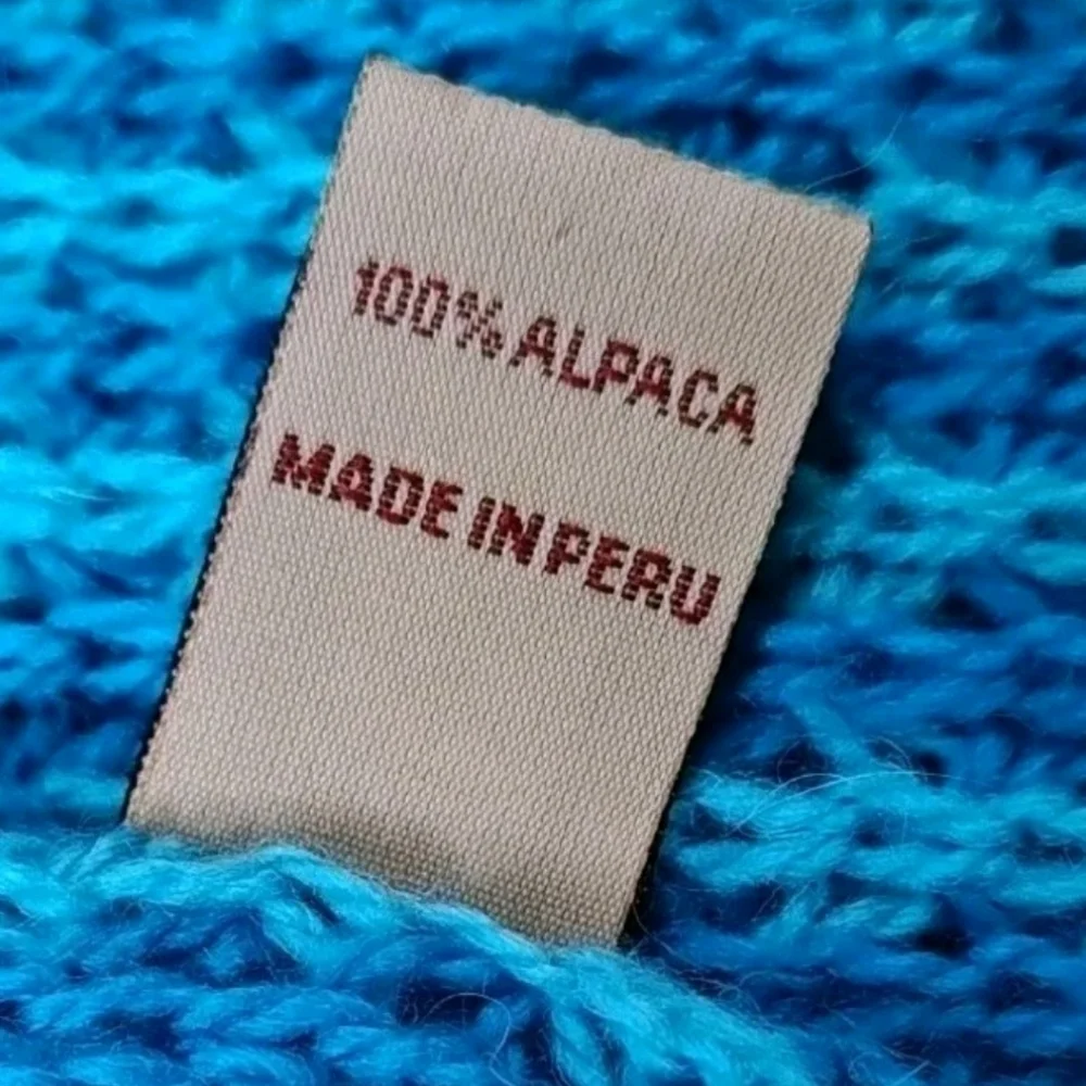 Alpaca Lot Artesian Jose Cotacachi Gray Fringed Scarf  Peru Blue USA Boot Socks